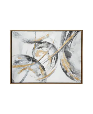 CosmoLiving by Cosmopolitan Gold Contemporary Abstract Canvas Wall Art, 30" x 40"