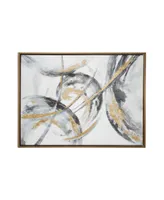 CosmoLiving by Cosmopolitan Gold Contemporary Abstract Canvas Wall Art, 30" x 40"