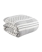 Swift Home Remarkable Atayal Clip Jacquard 5 Piece Comforter Set, Full/Queen