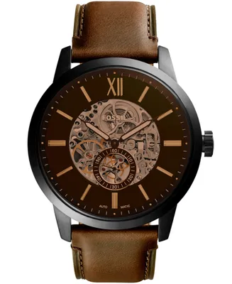 Fossil Men's Townsman Brown Leather Strap Watch 48mm