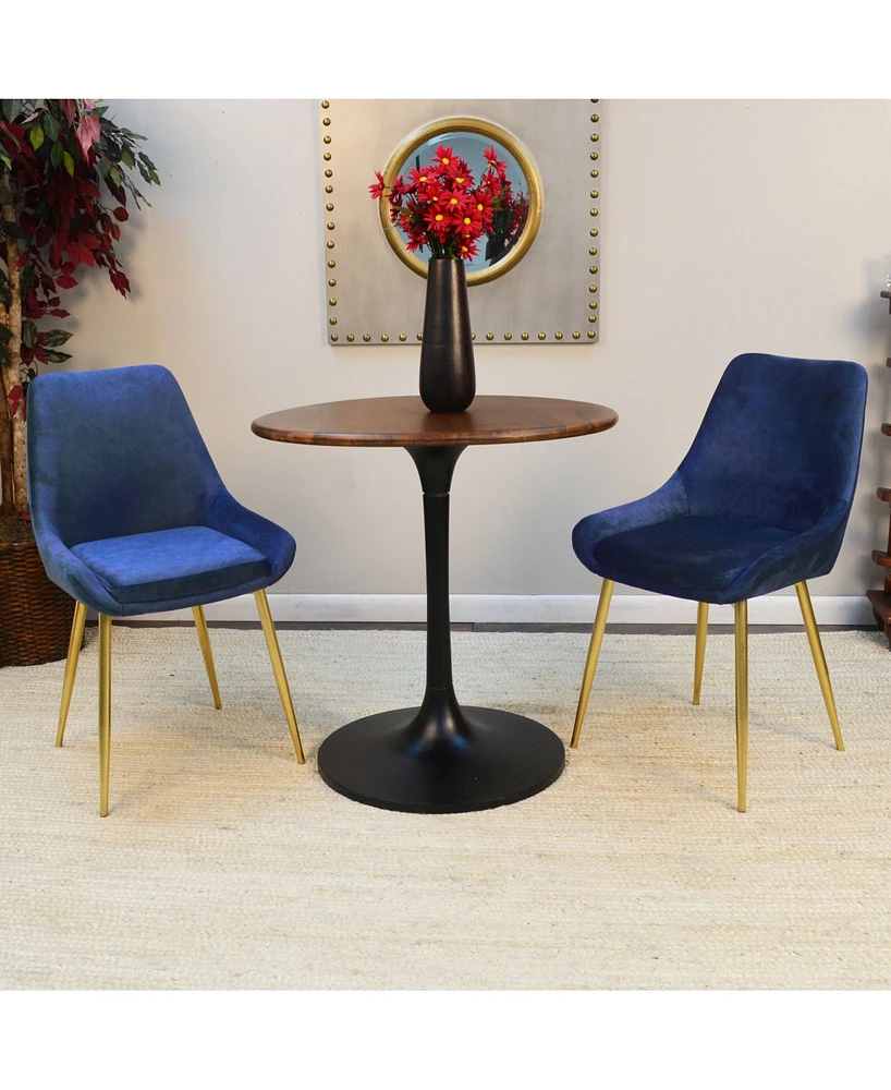 Alden Wood Top Round Dining Table