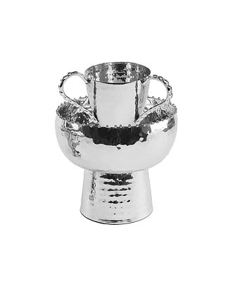 Beaded Mayim Achronim Wash Cup - Silver