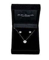 2-Pc. Diamond (1/2 ct. t.w.) Halo Pendant Necklace & Matching Stud Earring Set in 14k Gold