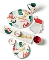 Coton Colors Retro Christmas Village Platter