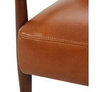 Jollene 29" Leather Winged Accent Chair, Created for Macy's