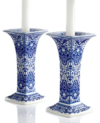 Spode Judaica Sabbath Candlesticks, Set of 2