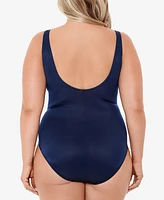 Miraclesuit Plus Size Allover-Slimming Crossover One-Piece Swimsuit