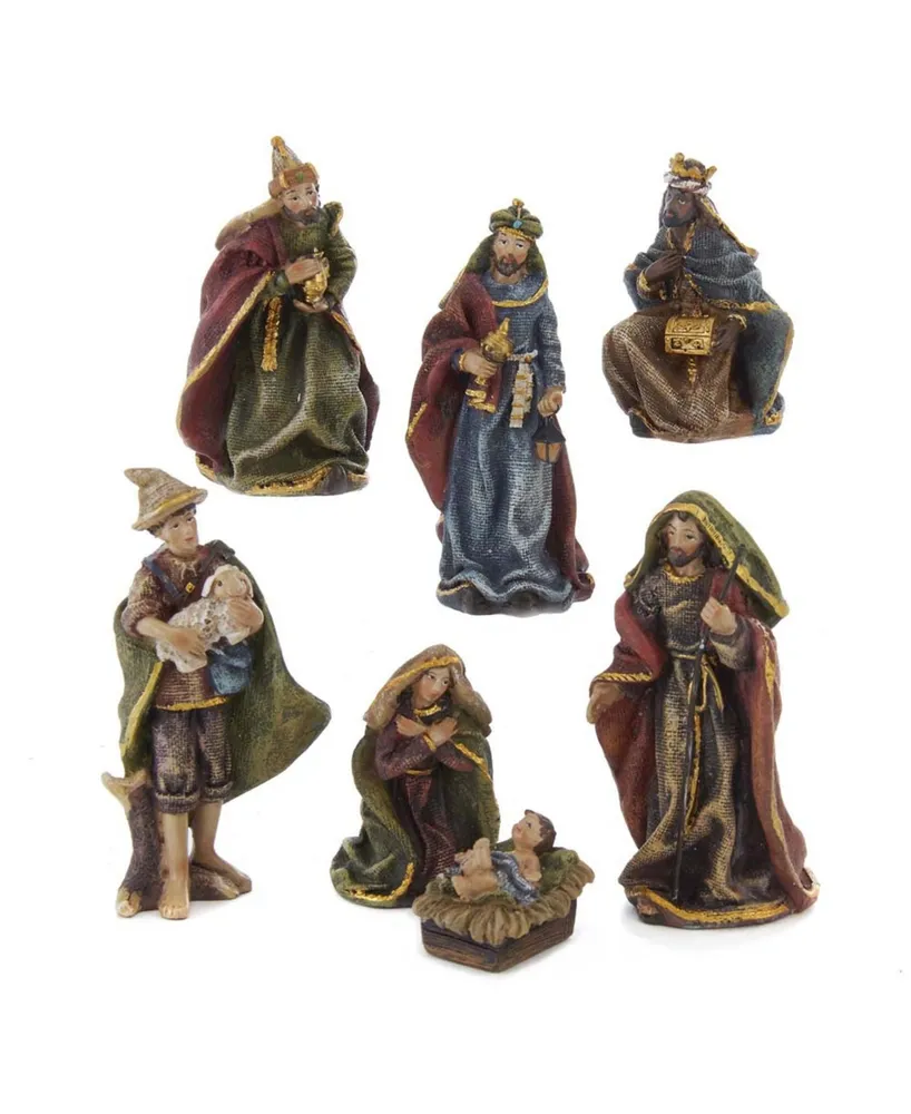 Kurt Adler 3.5" Resin Nativity, 7 Piece Set