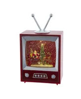 Kurt Adler 8.5" Battery Operated Musical Water Tv with Santa and Sleigh