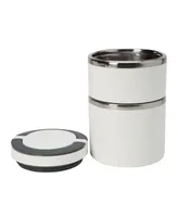 Kitchen Details 2 Tier Round Twist Stainless Steel Insulated Lunch Box