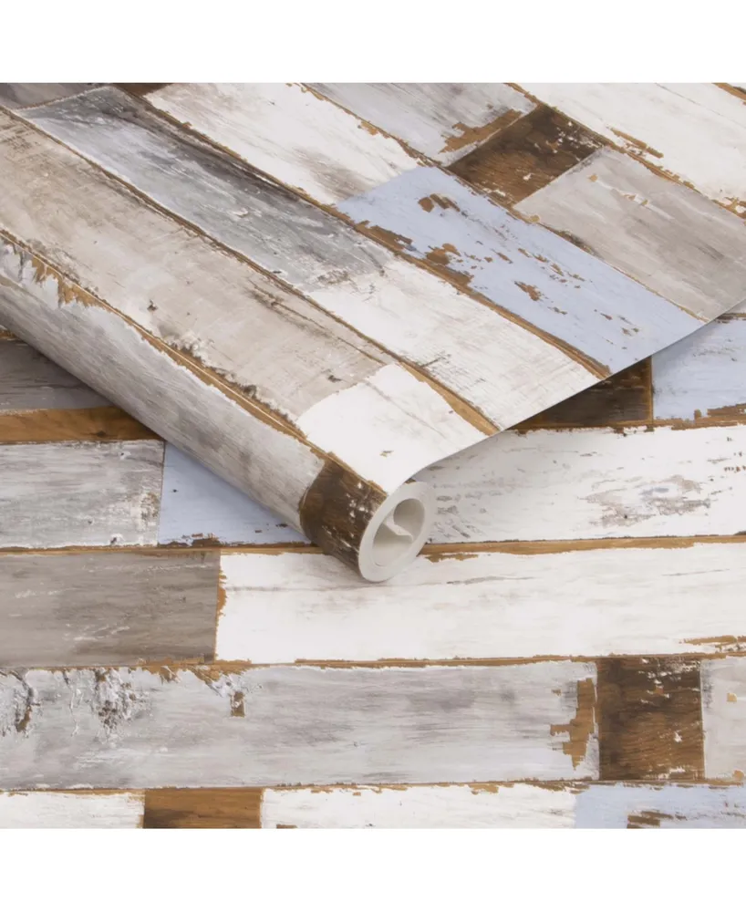 Transform Distressed Wood Peel and Stick Wallpaper, 216" x 20.5"