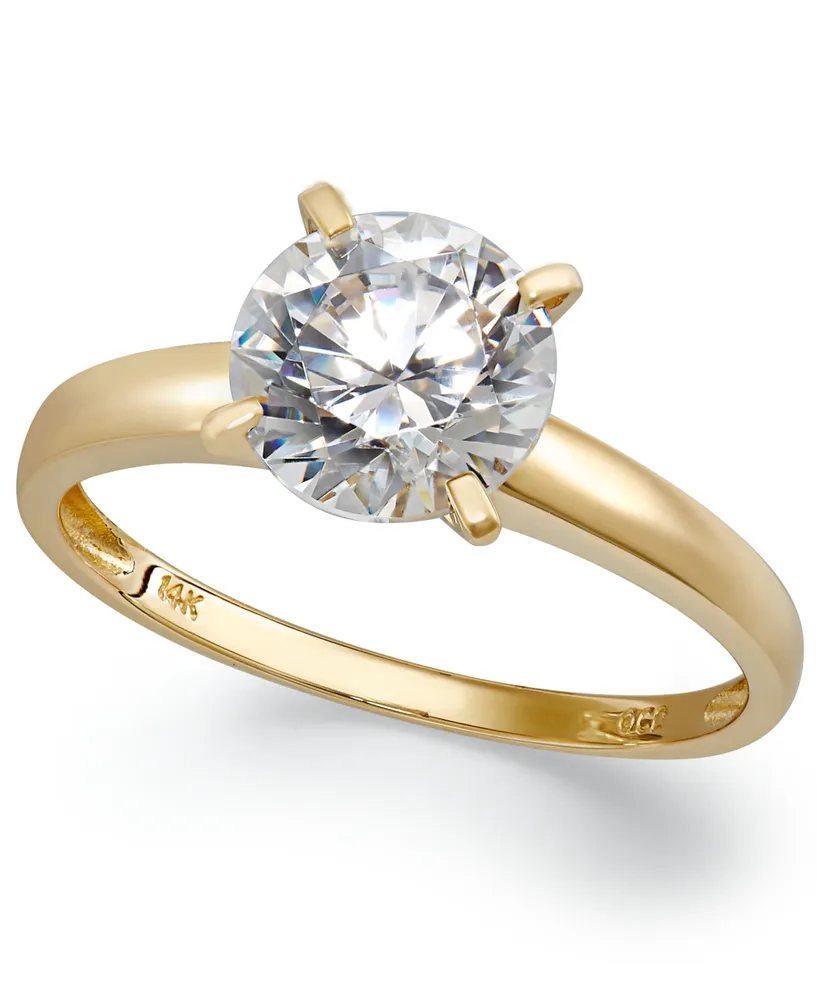 Arabella 14k Gold Cubic Zirconia Solitaire Ring (3-1/2 ct. t.w.)