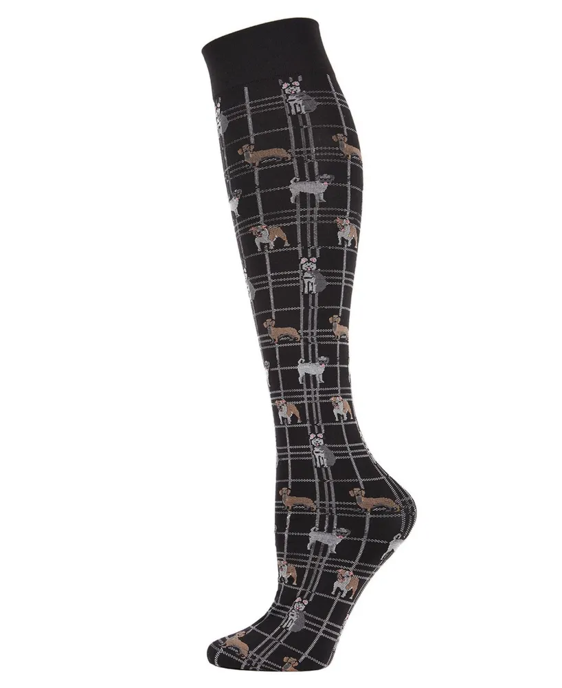 Pooches Plaid Women's Knee High Socks