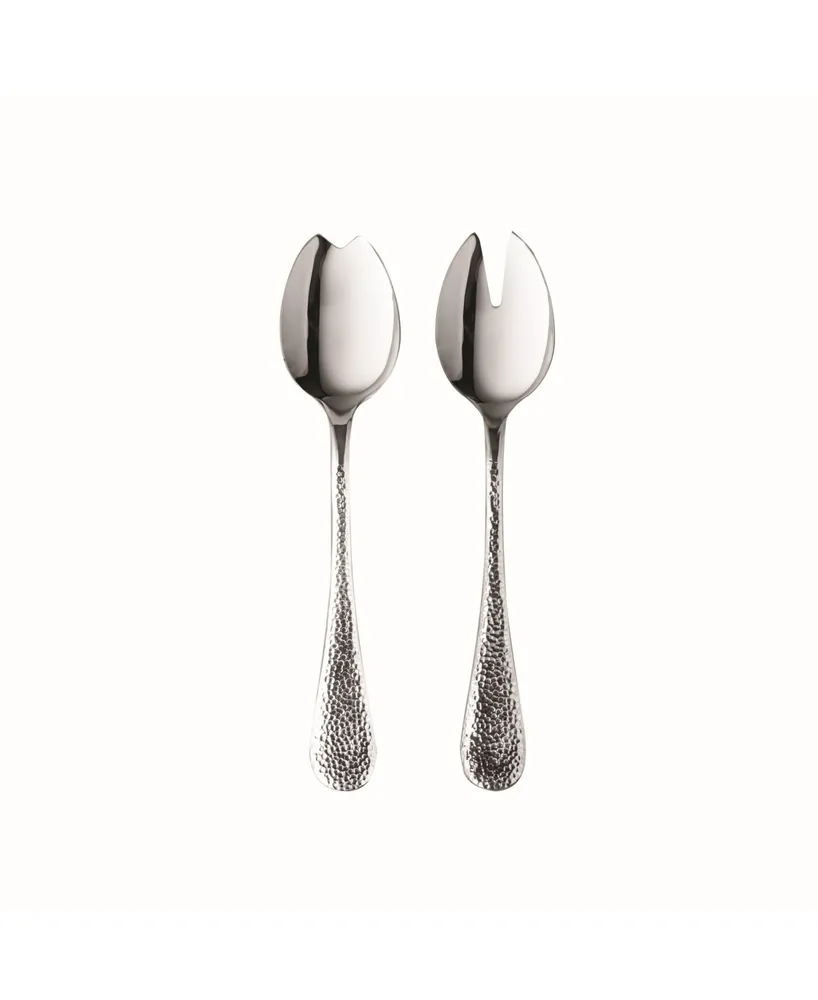 Mepra Salad Servers Fork and Spoon Flatware Set, Set of 2 - Silver