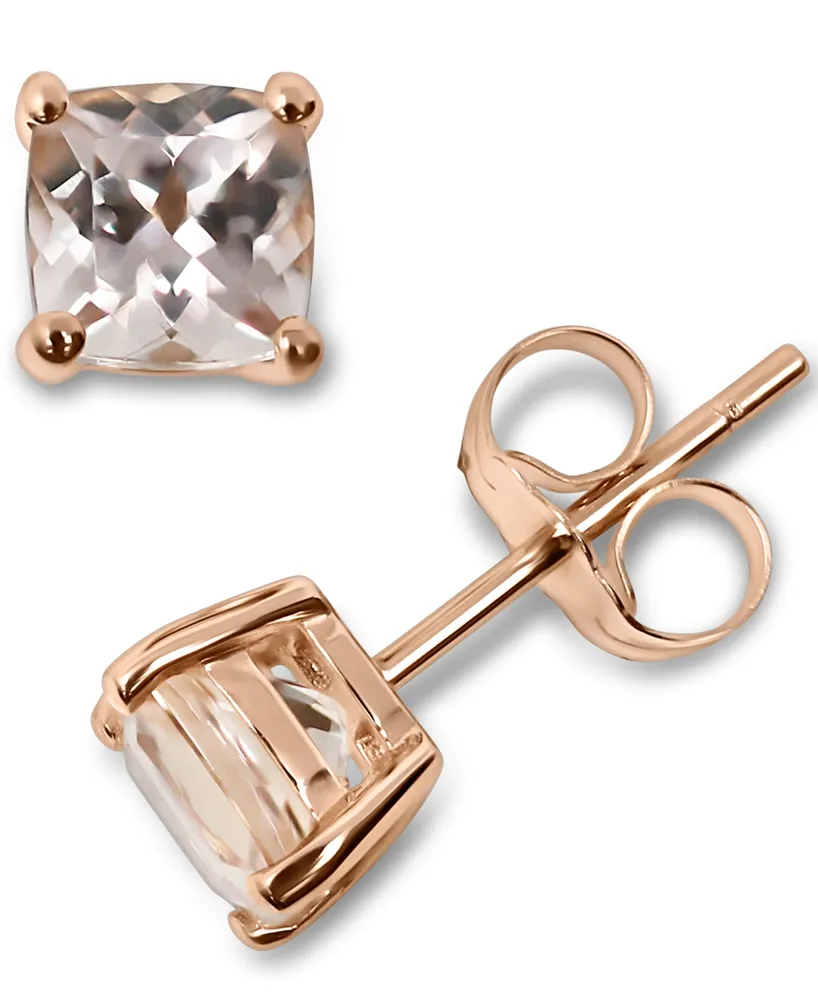 Morganite Cushion Stud Earrings (1 ct. t.w.) in 14k Rose Gold