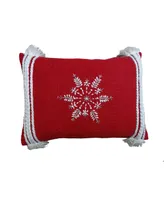 Chicos Home Beaded Snowflake Decorative Pillow, 14" x 20"