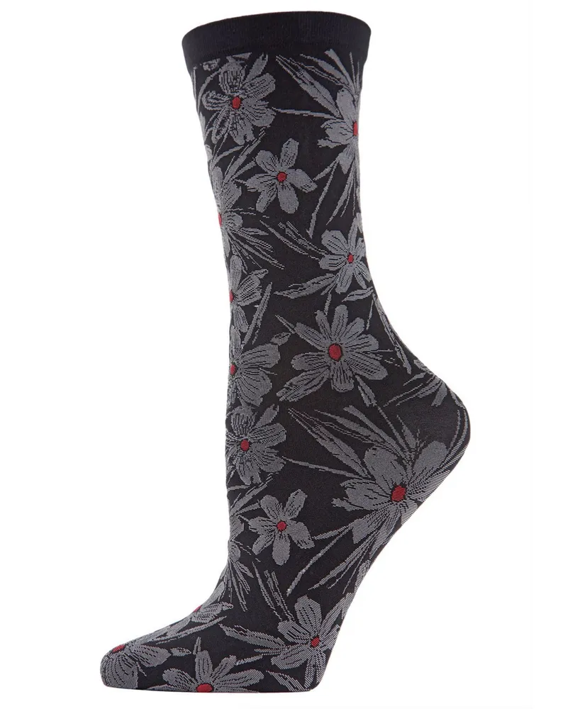 Natori Women's Abstract Floral Crew Socks