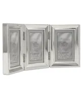 Metal Triple Picture Frame with Inner Beading, 2.5" x 3.5" - Silver