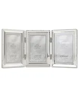 Metal Triple Picture Frame with Inner Beading, 3.5" x 5" - Silver