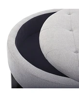 Madison Park Miller Round Storage Ottoman