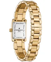Frederique Constant Women's Swiss Classic Carree Diamond (1/20 ct. t.w.) Gold-Tone Stainless Steel Bracelet Watch 23mm