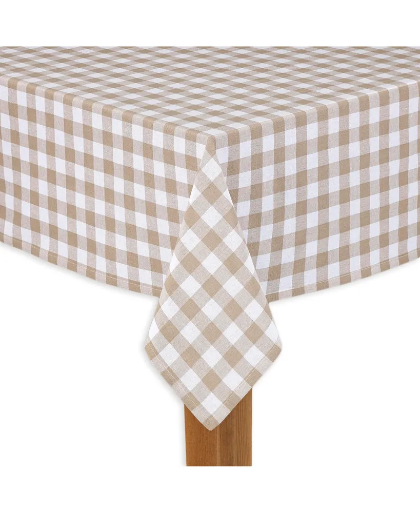 Lintex Buffalo Check Sand 100% Cotton Table Cloth for Any Table 60"X104"