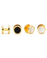 Men's Double Sided Round 4 Piece Stud Set