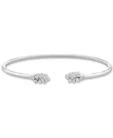 Wrapped Diamond Scattered Cluster Flex Cuff Bangle Bracelet (1/4 ct. t.w.) in Sterling Silver, Created for Macy's