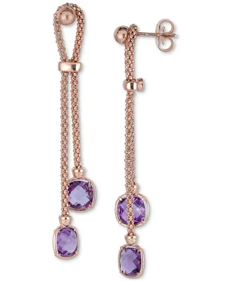 Amethyst Drop Earrings (3-1/5 ct. t.w.) in 14k Rose Gold-Plated Sterling Silver (Also in Citrine)