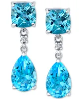 Blue Topaz (5-5/8 ct. t.w.) & Diamond Accent Drop Earrings in Sterling Silver