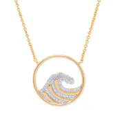 Diamond Accent Wave Gold Plate Necklaces