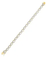 Diamond Accent 'V' Link Bracelet in Silver Plate or Gold Plate