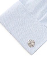 Men's Sterling Silver Rhodium Plated Rose Cufflinks