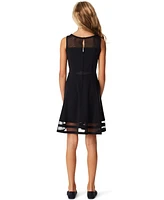 Calvin Klein Big Girls Illusion Mesh Bow Front Dress