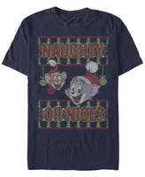 Men's Tom Jerry Naughty or Nice Short Sleeve T-shirt