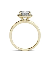 Moissanite Cushion Halo Engagement Ring 1-3/8 ct. t.w. Diamond Equivalent 14k White or Yellow Gold