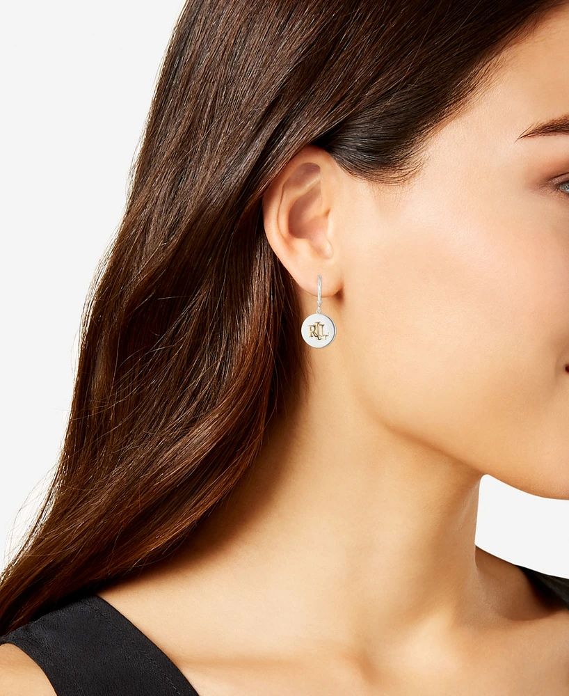 Lauren Ralph Lauren Logo Disc Drop Earrings in Sterling Silver & 18k Gold-Plate - Two