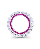 Cubic Zirconia Round and Baguette Eternity Ring