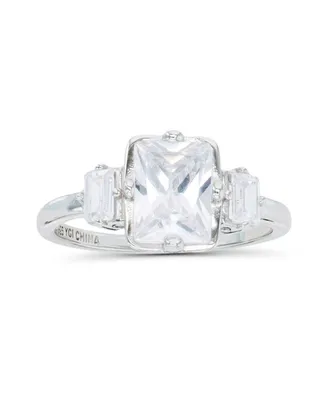 Cubic Zirconia Radiant and Baguette Cut Ring