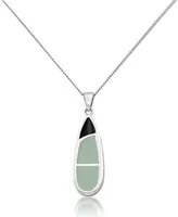 Jade Elongated Pendant and a Curb Chain