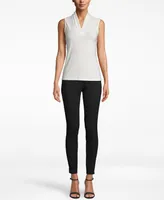 Anne Klein Petite Pleated V-Neck Top