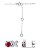 Giani Bernini Created Ruby and Cubic Zirconia "Xo" Pendant and Earring Set, 3 Piece