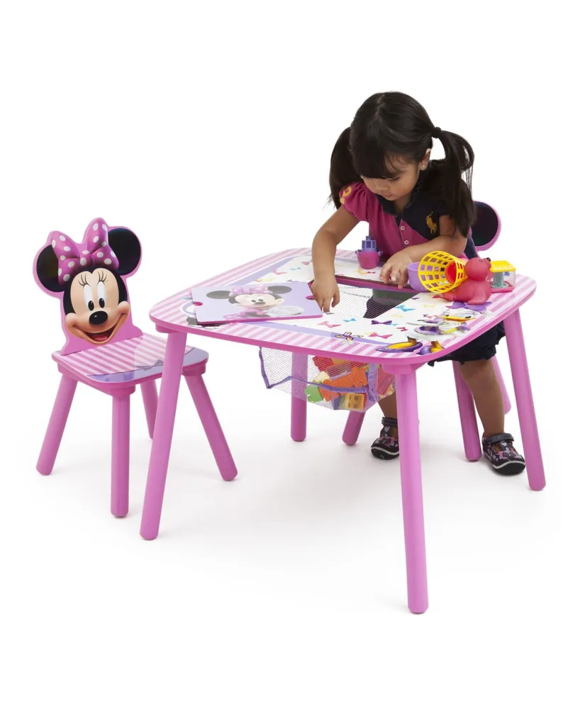Disney Minnie Mouse Delta Children Kids Storage Table and Chair Set, 3 Piece
