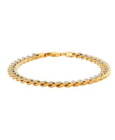 Polished Diamond Cut 7MM Curb Chain Bracelet in 10K Yellow Gold