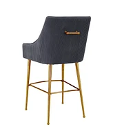 Beatrix Pleated Velvet Bar Stool