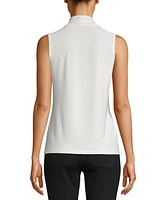 Anne Klein Petite Pleated V-Neck Top