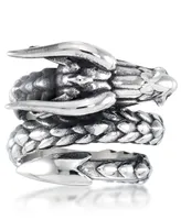 Andrew Charles by Andy Hilfiger Men's Dragon Coil Ring Stainless Steel