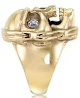 Andrew Charles by Andy Hilfiger Men's Cubic Zirconia Skull Ring Yellow Ion-Plated Stainless Steel