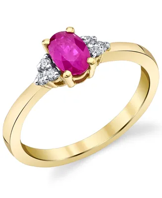 Ruby (5/8 ct. t.w.) & Diamond (1/10 ct. t.w.) Ring in 14k Gold