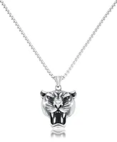 Andrew Charles by Andy Hilfiger Men's Panther Head 24" Pendant Necklace in Stainless Steel